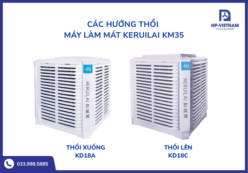 Keruilai KM35 gồm 2 phân loại hướng thổi xuống và thổi lên