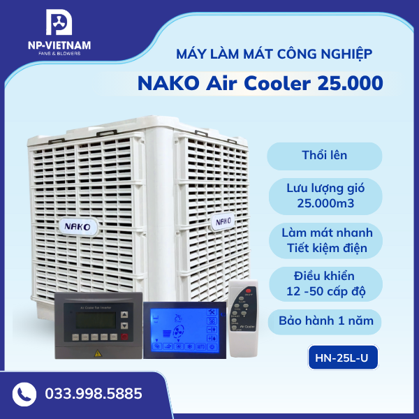 Máy làm mát công nghiệp NAKO Air Cooler 25000 thổi lên