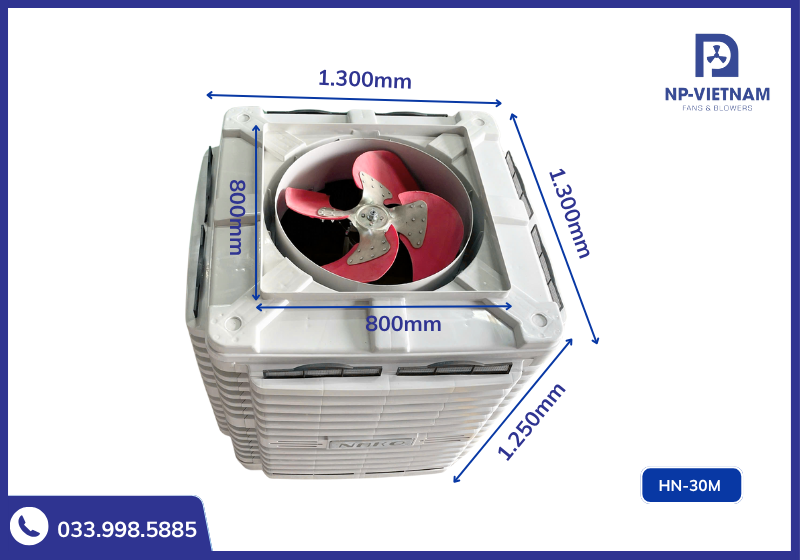 Thông số kích thước chi tiết của máy làm mát công nghiệp 30000 NAKO