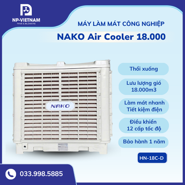 Máy làm mát NAKO Air Cooler 18000 thổi xuống