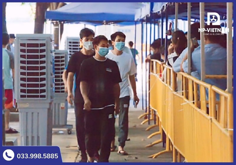 Quạt hơi nước công suất trung bình đến lớn được sử dụng trong không gian mở