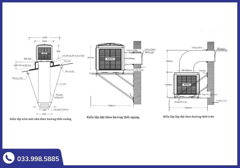 Cách lắp đặt máy làm mát không khí hơi nước giúp tiết kiệm diện tích sàn