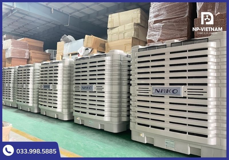 Kho hàng quạt hơi nước công suất lớn tại NP Việt Nam luôn sẵn số lượng lớn cho dự án