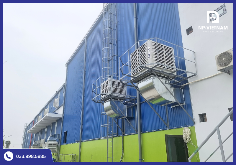 Hệ thống làm mát nhà xưởng bằng hơi nước sử dụng máy làm mát công nghiệp