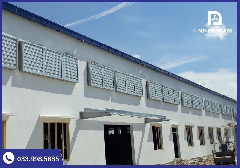 Hệ thống quạt hút công nghiệp NAKO do NP Việt Nam thi công giúp hạ nhiệt nhà xưởng hiệu quả