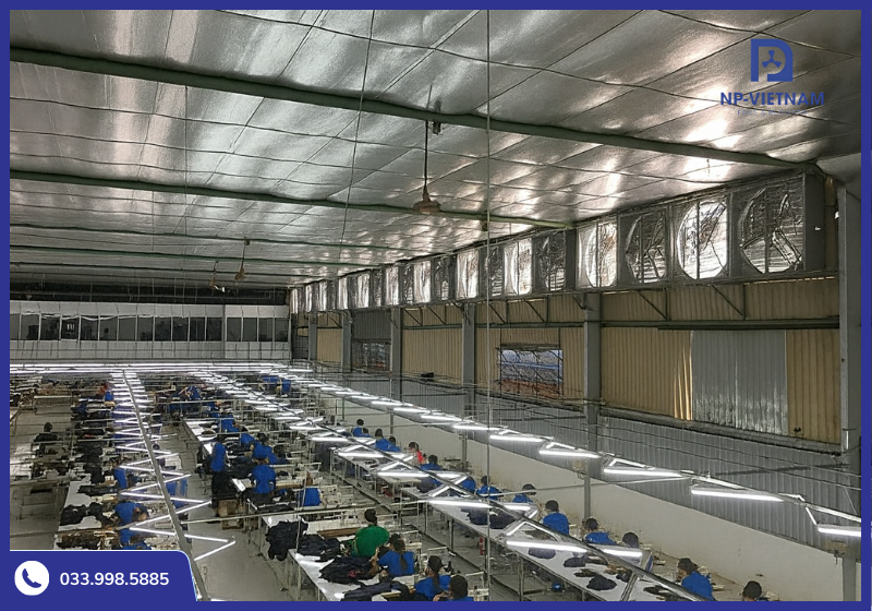 Hệ thống thông gió nhà xưởng giúp giảm nhiệt và cải thiện môi trường sản xuất