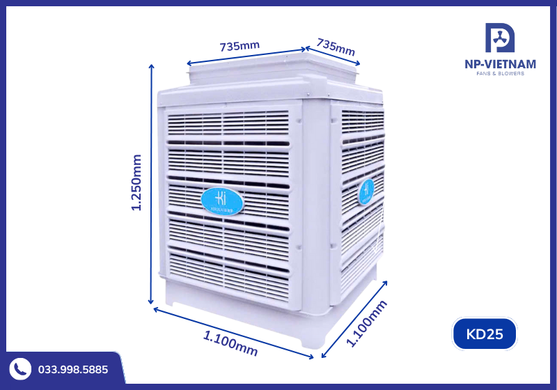 Thông số kích thước chi tiết của Keruilai Air Conditioner KD25