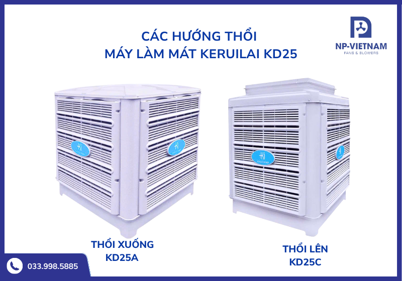 Hai hướng thổi của dòng máy Keruilai Aircon KD25