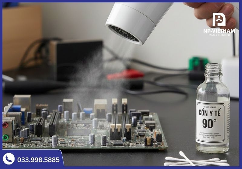 Sử dụng máy sấy ở chế độ gió mát là mẹo nhỏ nhưng cực kỳ hiệu quả để xử lý dứt điểm lỗi liệt phím cảm ứng do hơi nước tích tụ lâu ngày.