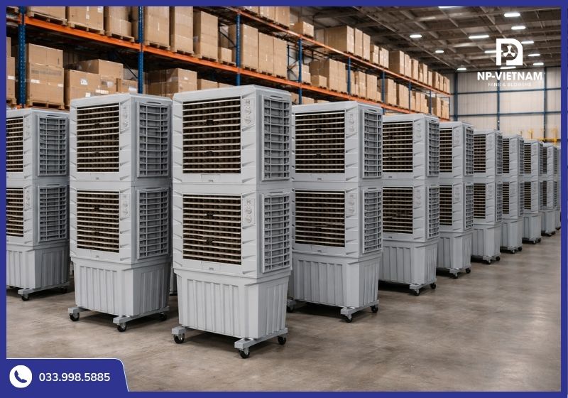 Kho hàng quạt hơi nước 2 tầng Keruilai của NP Việt Nam
