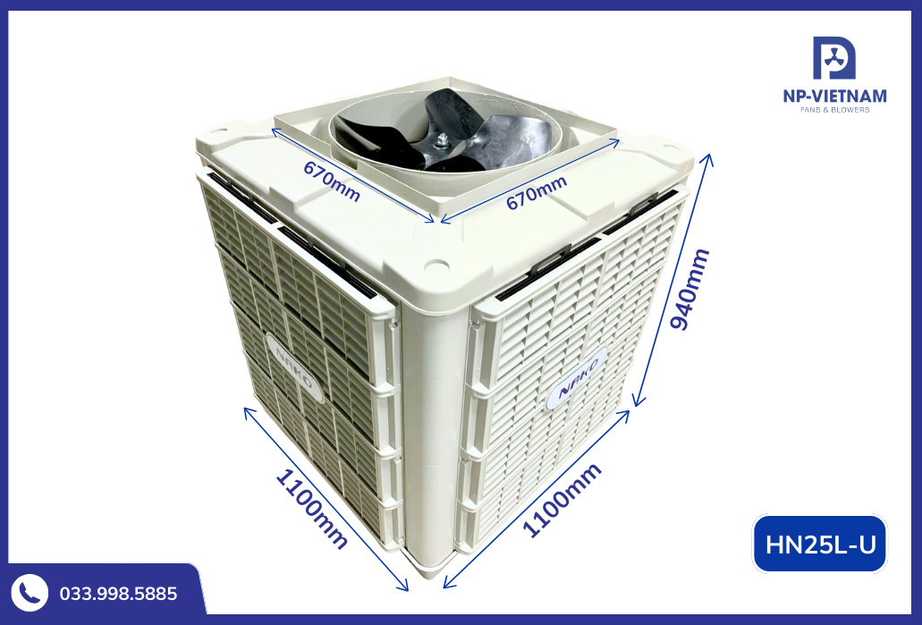 Thông số kĩ thuật chi tiết máy làm mát không khí air cooler NAKO 18000 thổi lên