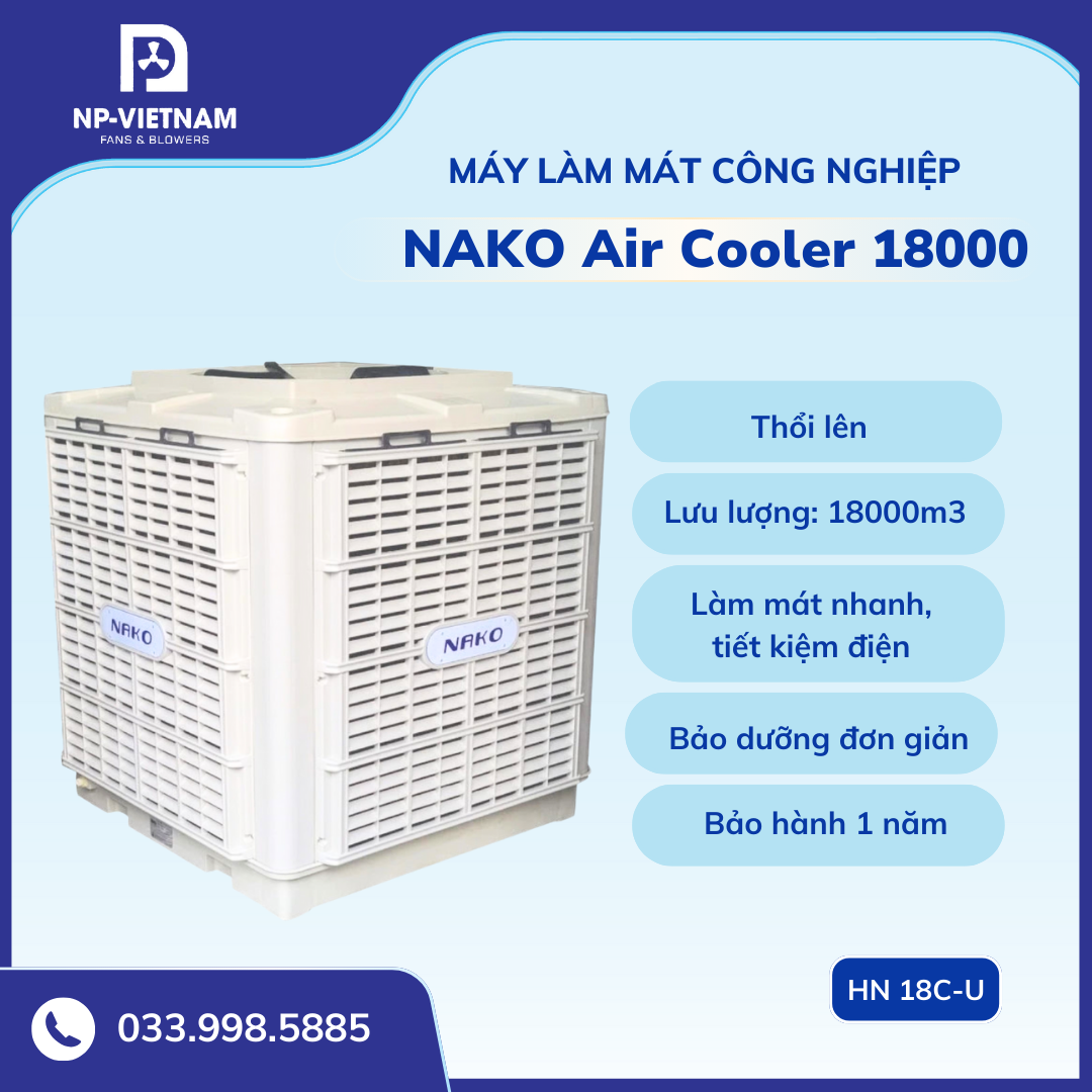 Máy làm mát NAKO Air Cooler 18000 thổi lên