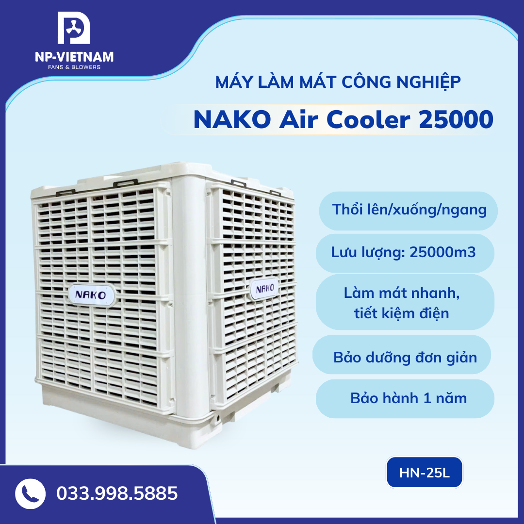 Máy làm mát NAKO Air Cooler 25000 thổi lên