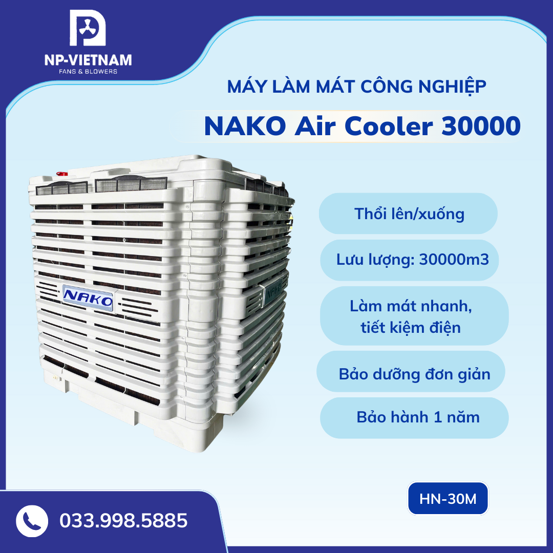 Máy làm mát NAKO Air Cooler 30000 thổi lên