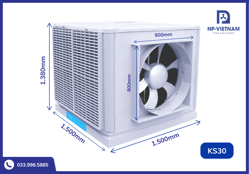 Thông số kích thước chi tiết của sản phẩm Munters Keruilai KS30