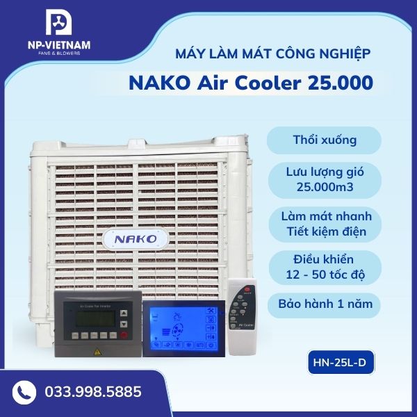 Máy làm mát NAKO Air Cooler 25000 thổi xuống