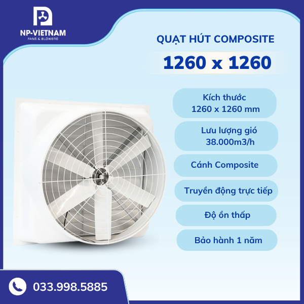 Quạt hút Composite trực tiếp Nako RTA - 1260