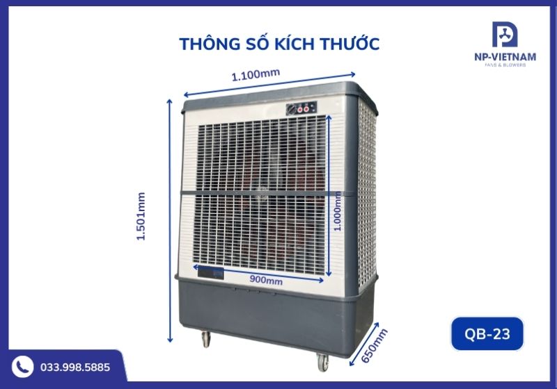 Thông số kích thước quạt hơi nước công nghiệp lớn QB-23