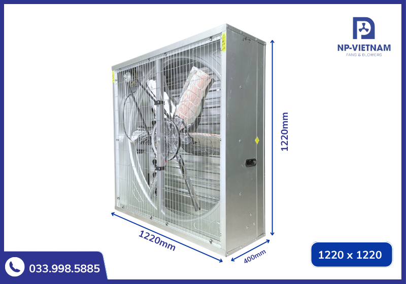 Thông số kích thước chi tiết quạt hút vuông 1220
