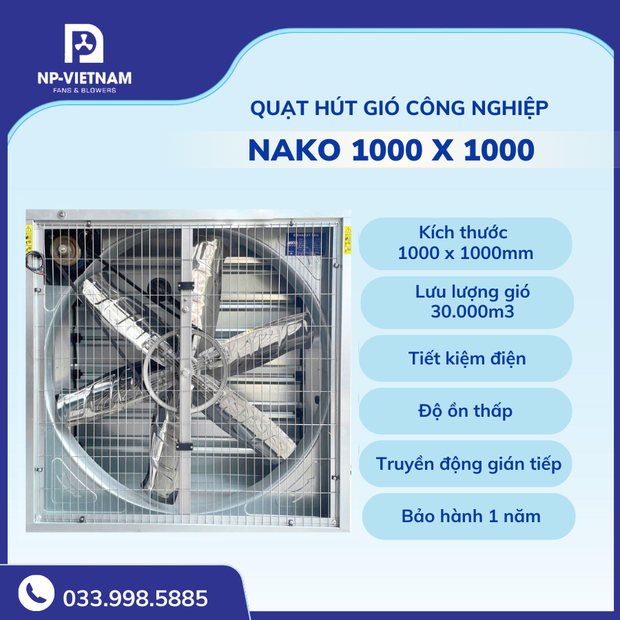 Quạt hút gió công nghiệp 1000x1000mm