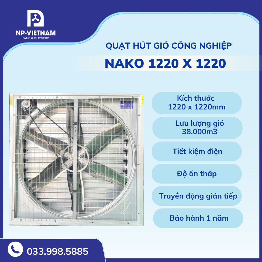 Quạt hút gió NAKO 1220x1220mm