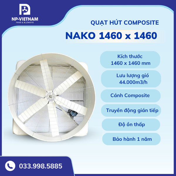 Quạt hút Composite gián tiếp NAKO RTC-1460