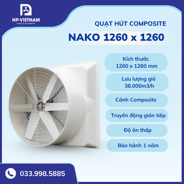 Quạt hút Composite gián tiếp NAKO RTC-1260