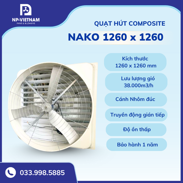 Quạt hút Composite cánh nhôm đúc NAKO 1260