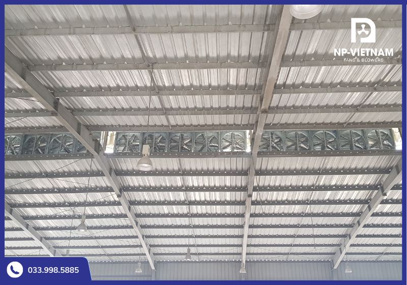 Quạt vuông inox lắp trên mái