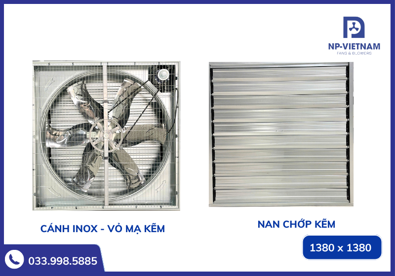 Mặt trước và mặt sau quạt thông gió trục đẩy hiệu suất cao NAKO