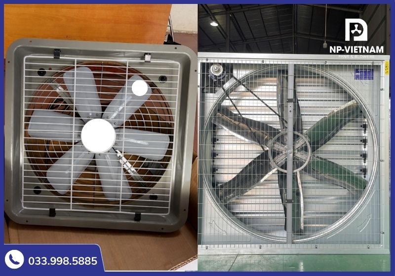 Sự khác biệt về quy mô và thiết kế giữa quạt thông gió đảo chiều và giải pháp thông gió công nghiệp chuyên dụng.