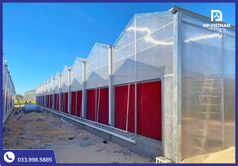 Tấm cooling pad nâu sử dụng trong thông gió nhà kính, vườn ươm