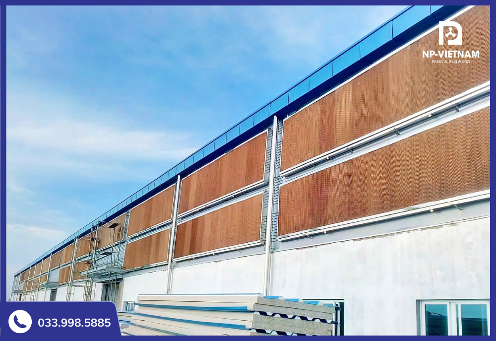 Tấm làm mát cooling pad được ứng dụng trong làm mát nhà xưởng, trang trại