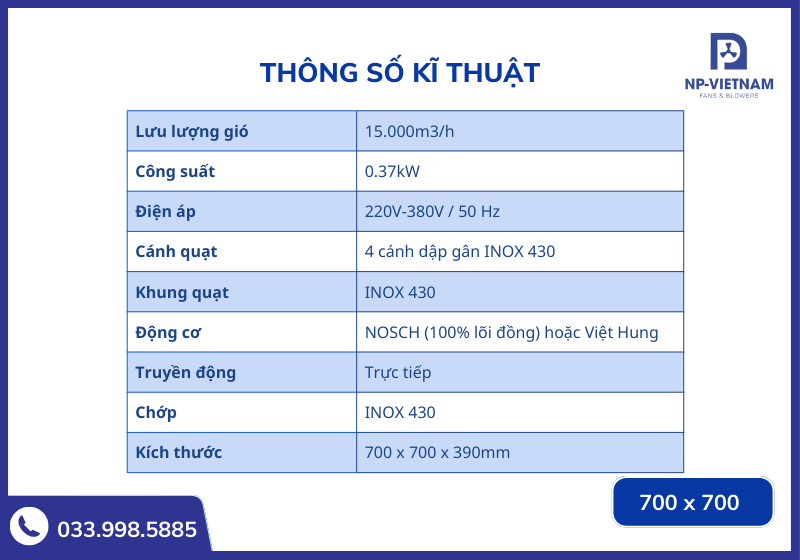 Thông số kích thước chi tiết của sản phẩm